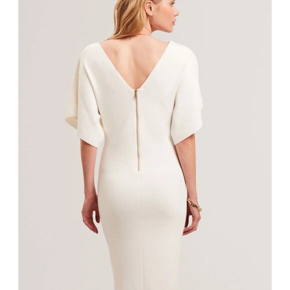 Ted Baker Ivory Wide Sleeve Knitted Bodycon Midi Dress Size US 8 - Picture 9 of 10